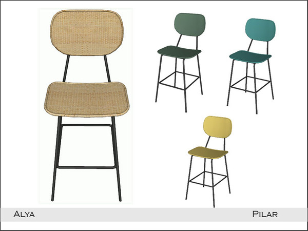Sims 4 — Pilar Alya Stool.package by Pilar — A tropical set for the hot summer days by the sea