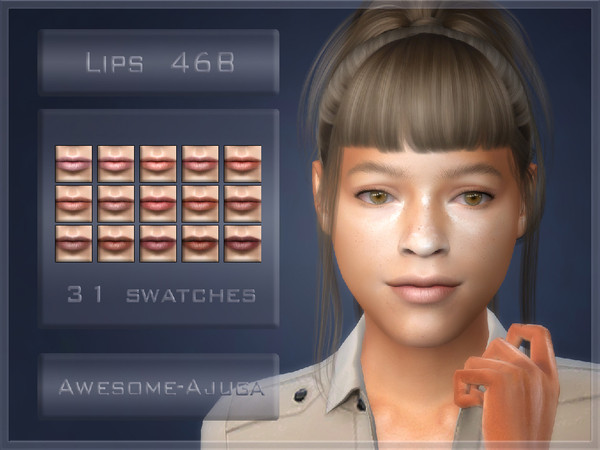Sims 4 — lip 46B awesome-ajuga.package by Awesome-ajuga — 44 swatches for A