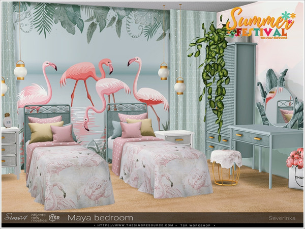 Sims 4 — Maya bedroom by Severinka_ — A set of furniture and decor for a children's room or a teenager's room in a bright