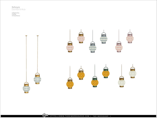 Sims 4 — Maya - ceiling lamps by Severinka_ — A set of furniture and decor for a children's room or a teenager's room in
