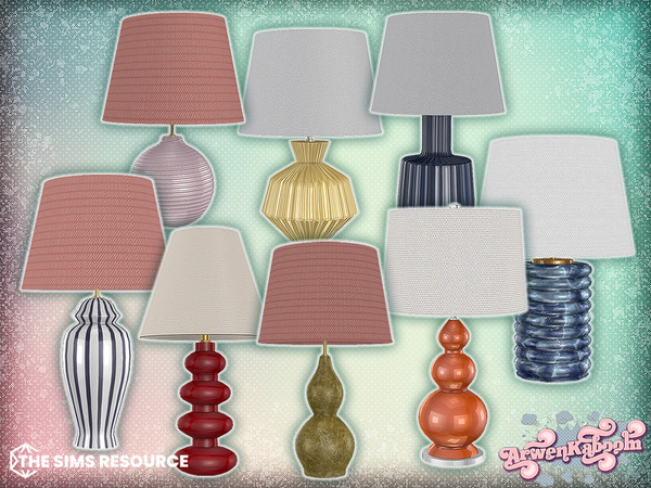 Sims 4 — Lampster by ArwenKaboom — New set featuring table lamps in many shapes. All items are base game and you can find