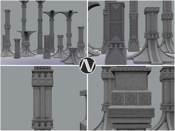 Sims 3 — SIMythology | Valhalla Columns by ArtVitalex — Mythological Collection All rights reserved - Belong to 2024