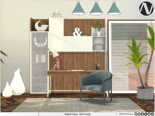 Sims 3 — Groton Office by ArtVitalex — Office And Study Room Collection All rights reserved - Belong to 2024