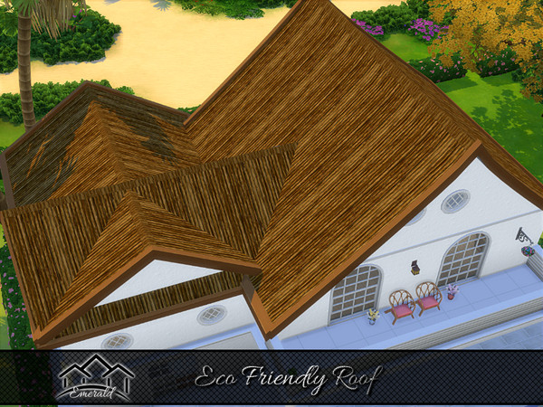 Sims 4 — Eco Friendly Roof1 by Emerald — Relaxing and refreshing your home with natural Eco friendly and green solution