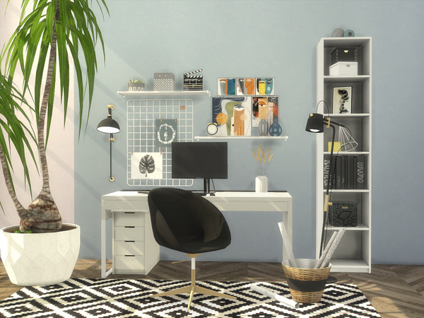 Sims 3 — Croydon Study Room by Onyxium — Onyxium@TSR Design Workshop Study Room Collection - Belong To The 2024 Year