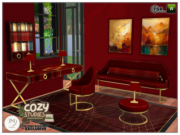 Sims 4 — cozy studies filio office set by jomsims — cozy studies filio office set for your Sims.