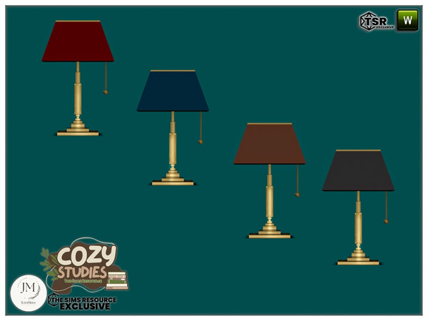 Sims 4 — cozy studies filio table lamp by jomsims — cozy studies filio office set for your Sims.