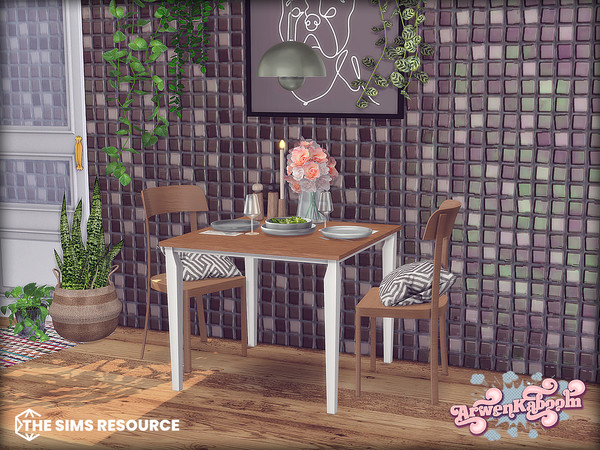 Sims 4 — Dinnoir by ArwenKaboom — Quaint and romantic dinner set. Find all items by searching "ArwenK" or