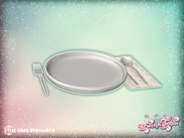 Sims 4 — Dinnoir - Plate Setting by ArwenKaboom — Quaint and romantic dinner set. Find all items by searching