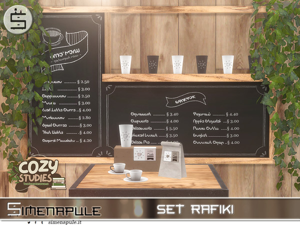 Sims 4 — Set Rafiki - Part 2 by Simenapule — An academy, rustic style bar. Designed to be filled by student sims! Part 2