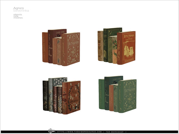 Sims 4 — Agnes - books 02 by Severinka_ — A set of furniture and decor for a read corner in Light Academia.