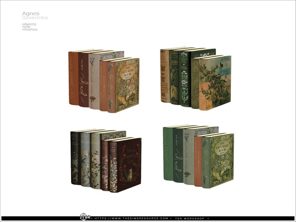 Sims 4 — Agnes - books 03 by Severinka_ — A set of furniture and decor for a read corner in Light Academia.
