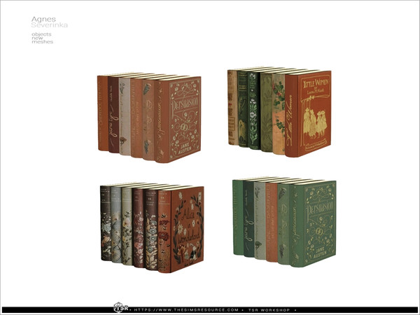 Sims 4 — Agnes - books 01 by Severinka_ — A set of furniture and decor for a read corner in Light Academia.