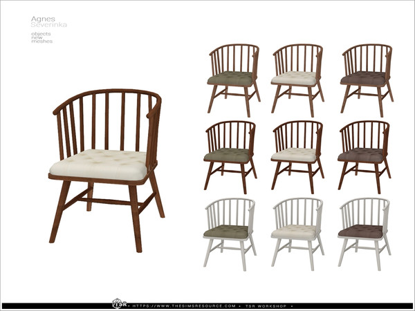 Sims 4 — Agnes - desk chair by Severinka_ — A set of furniture and decor for a read corner in Light Academia.