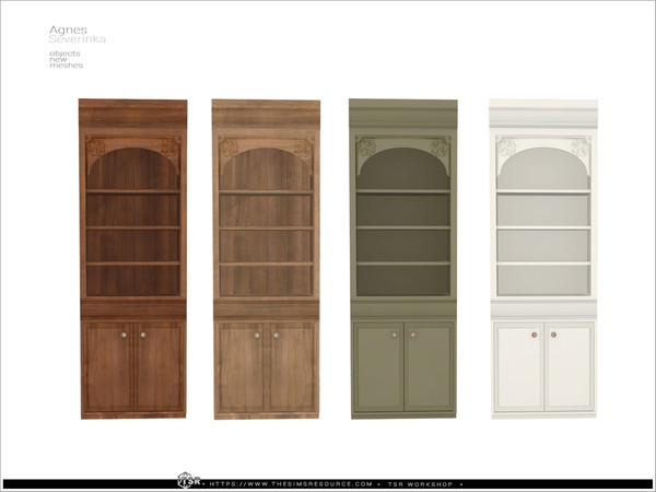 Sims 4 — Agnes - bookshel by Severinka_ — A set of furniture and decor for a read corner in Light Academia.