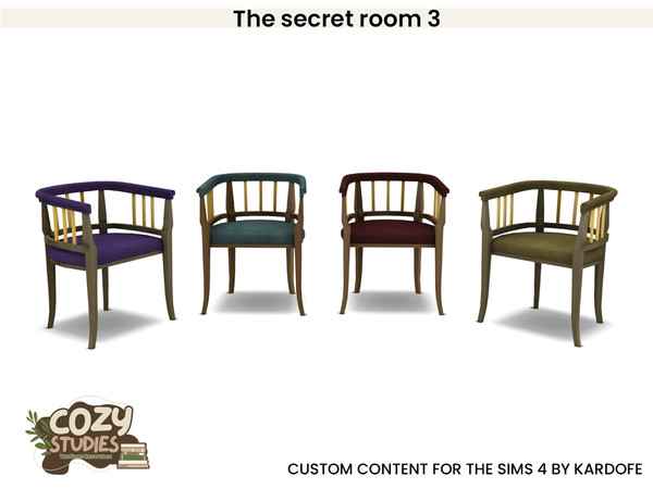 Sims 4 — kardofe_The secret room_DeskChair by kardofe — Third part of a Dark Academy style studio, in it you will find a