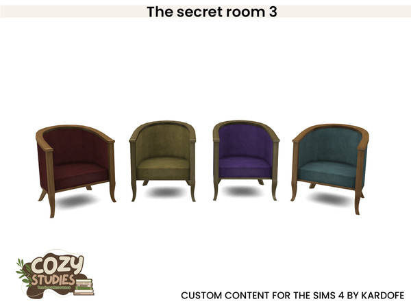 Sims 4 — kardofe_The secret room_LivingChair by kardofe — Third part of a Dark Academy style studio, in it you will find