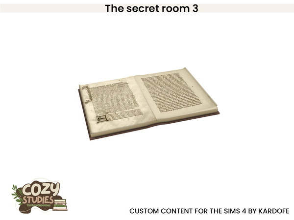 Sims 4 — kardofe_The secret room_Open book by kardofe — Third part of a Dark Academy style studio, in it you will find a