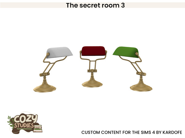 Sims 4 — kardofe_The secret room_TableLamp by kardofe — Third part of a Dark Academy style studio, in it you will find a