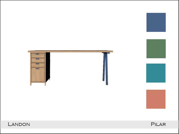 Sims 4 — Pilar Landon Desk by Pilar — Vibrant colors, a fun way to go back to the studio