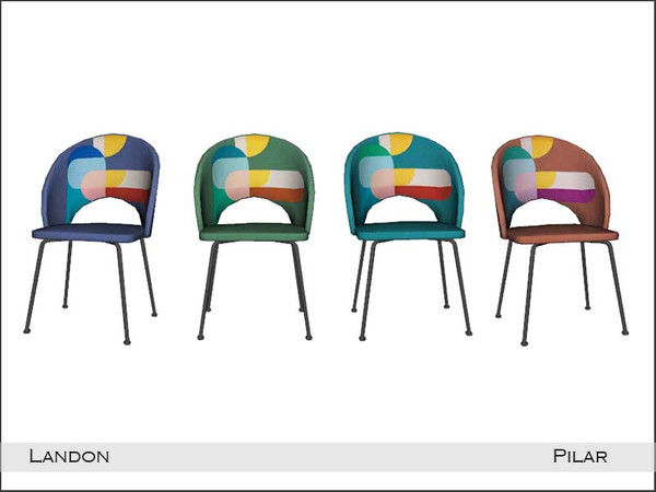 Sims 4 — Pilar Landon LIvingChair by Pilar — Vibrant colors, a fun way to go back to the studio