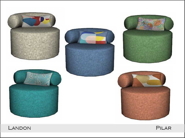 Sims 4 — Pilar Landon LivingChair by Pilar — Vibrant colors, a fun way to go back to the studio