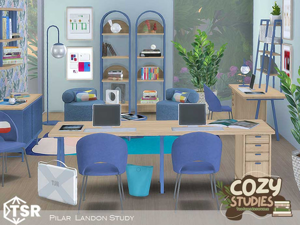 Sims 4 — Landon Study by Pilar — Vibrant colors, a fun way to go back to the studio