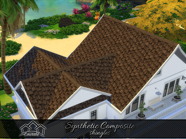 Sims 4 — Synthetic Composite Shingles1 by Emerald — Is a lightweight, long lasting roof and has almost zero maintenance.