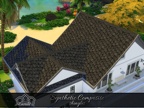 Sims 4 — Synthetic Composite Shingles2 by Emerald — Is a lightweight, long lasting roof and has almost zero maintenance.