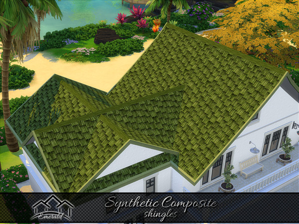Sims 4 — Synthetic Composite Shingles4 by Emerald — Is a lightweight, long lasting roof and has almost zero maintenance.