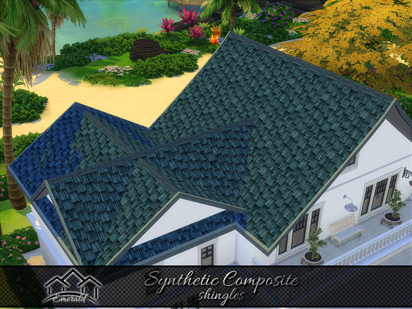 Sims 4 — Synthetic Composite Shingles5 by Emerald — Is a lightweight, long lasting roof and has almost zero maintenance.