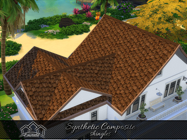 Sims 4 — Synthetic Composite Shingles6 by Emerald — Is a lightweight, long lasting roof and has almost zero maintenance.