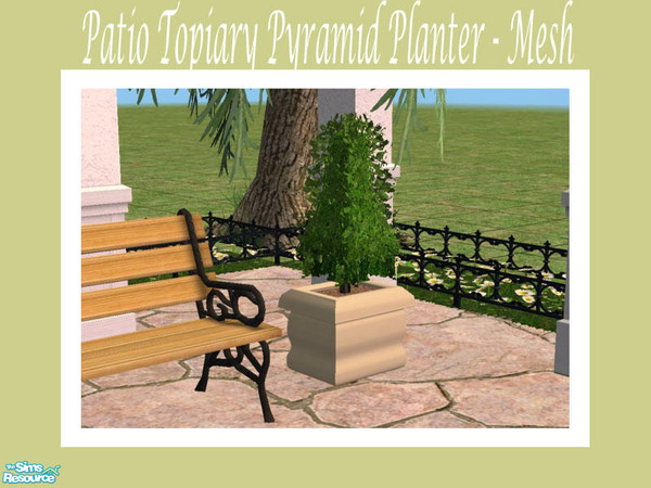 Sims 2 — Patio Pyramid Topiary Planter - Mesh by Shakeshaft — Part of a new mesh set of planters for your patios, all
