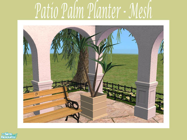 Sims 2 — Patio Palm Planter - Mesh by Shakeshaft — Part of a new mesh set of planters for your patios, all different
