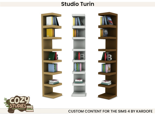 Sims 4 — kardofe_Studio Turin_Bookshelf by kardofe — Cosy studio in Nordic style, with light and practical furniture and