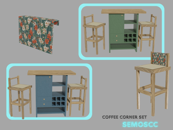 Sims 4 — [SCC] Coffe Corner Table by semoscc — To create your own coffee corner, with a unique table. :)