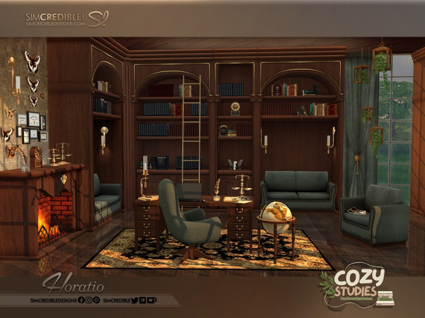 Sims 4 — Horatio Shelves Arch 1 by SIMcredible! — Bringing to your sims a dark academia themed study area - the Horatio