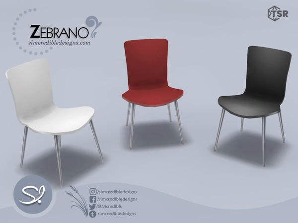 Sims 4 — Zebrano chair by SIMcredible! — by SIMcredibledesigns.com 3 colors variations