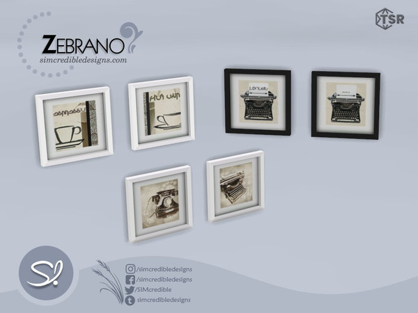 Sims 4 — Zebrano painting by SIMcredible! — by SIMcredibledesigns.com 3 colors variations