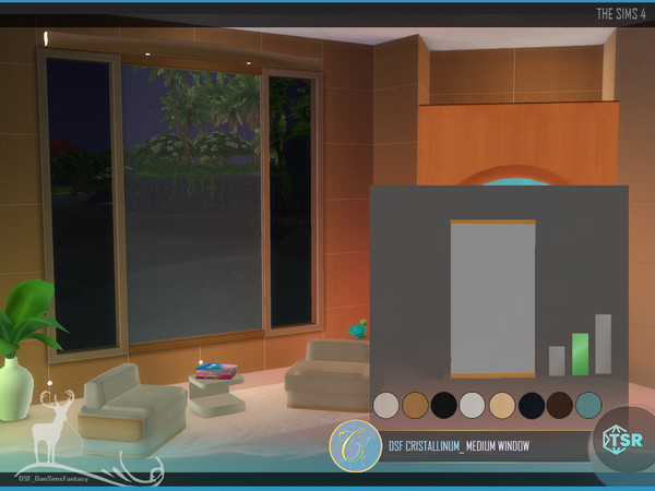 Sims 4 — DSF CRYSTALLINUM _MEDIUM WINDOW by DanSimsFantasy — This set contains three Panoramic Windows in regular, medium