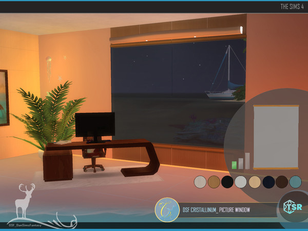 Sims 4 — DSF CRYSTALLINUM_ NORMAL WINDOW by DanSimsFantasy — This set contains three Panoramic Windows in regular, medium