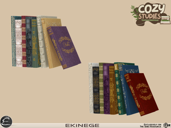 Sims 4 — Cozy Studies - Study Room - Books 4 by ekinege — This set features 7 new items.