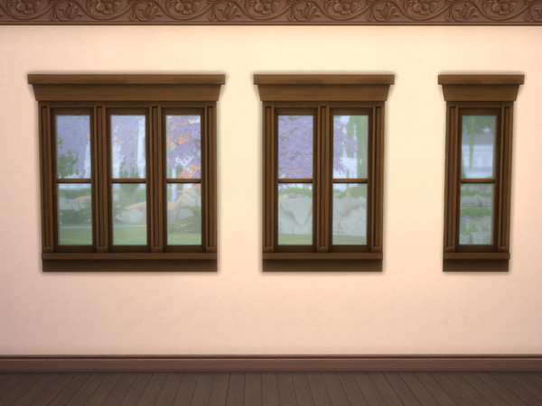 Sims 4 — Brownstone Apartment Windows by Poot_McToot — Recolor of windows, changed interior white to match exterior color
