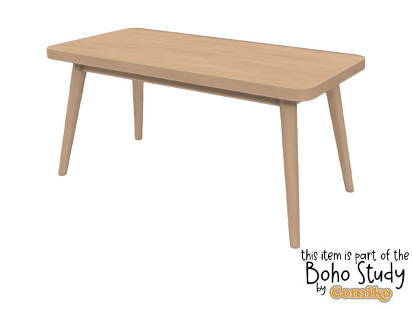 Sims 4 — Comiko Boho Study Desk by Comiko — Boho Study Set is base game compatible and consists of 9 items Confort: Chair