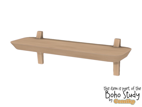 Sims 4 — Comiko Boho Study Shelf by Comiko — Boho Study Set is base game compatible and consists of 9 items Confort: