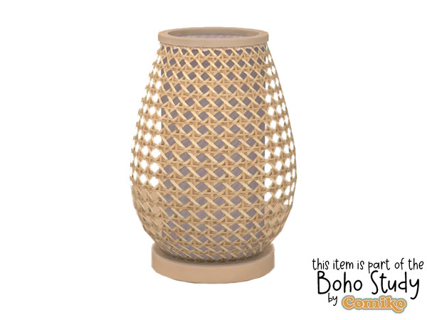 Sims 4 — Comiko Boho Study Table Lamp by Comiko — Boho Study Set is base game compatible and consists of 9 items Confort: