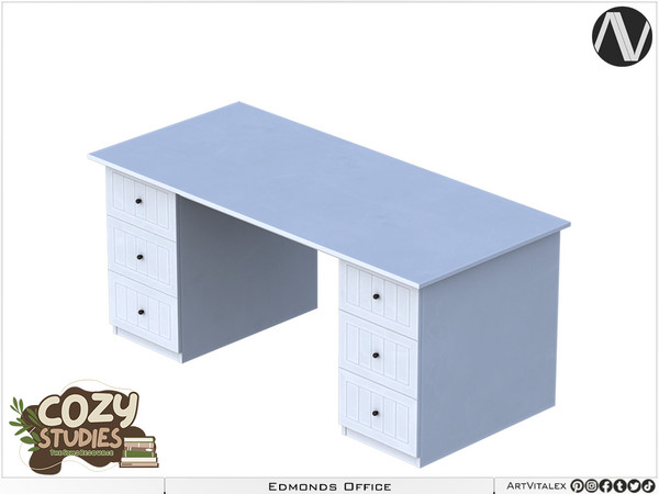 Sims 4 — Edmonds Desk by ArtVitalex — Bedroom Collection All rights reserved - Belong to 2024 ArtVitalex@TSR - Custom