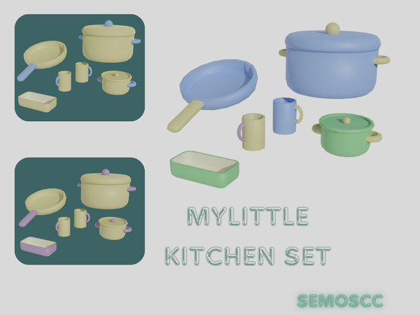 Sims 4 — My Little Kitchen Set by semoscc — Brighten up your kitchen with this charming pastel kitchen set. Including two