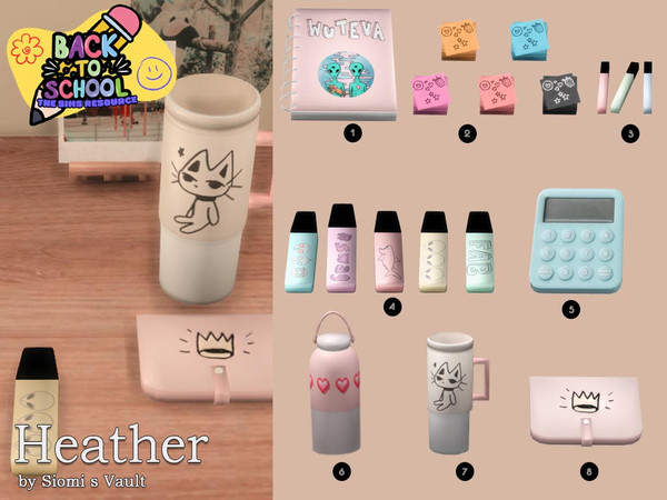 Sims 4 — Heather by siomisvault — Hello out there! I made a back to school set for all of you I hope you like it! Thank