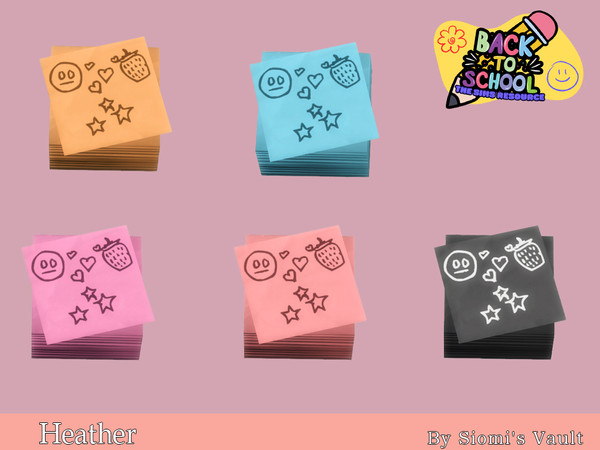 Sims 4 — Heather - Paper Notes by siomisvault — Hello out there! I made a back to school set for all of you I hope you